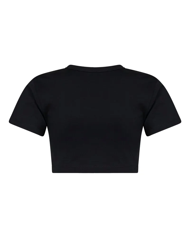 ATTICO Women's Cropped T-Shirt Black Cotton T-Shirts & Jerseys Black