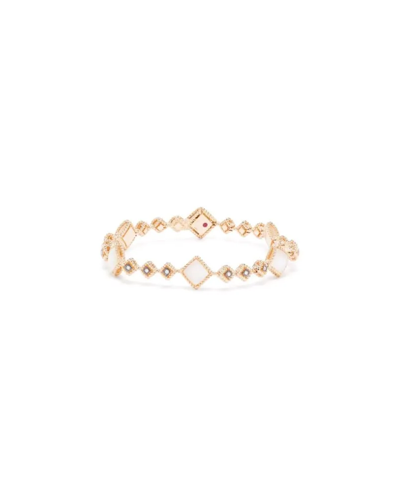 Roberto Coin Women's 18kt Rose Gold Palazzo Ducale Diamond Bangle Bracelet Continuty Rose