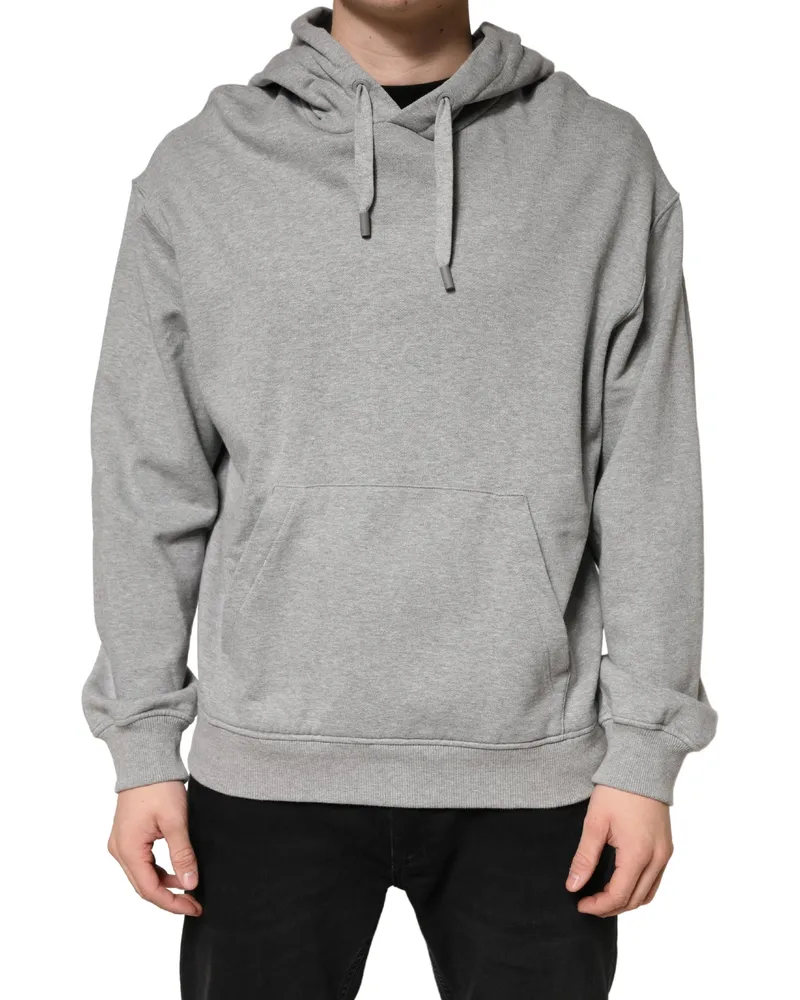 Dolce & Gabbana Men's Gray Cotton Hooded Sweatshirt Sweater Clothing Gray