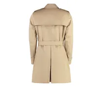 Double-Breasted Cotton Trench Coat — Beige