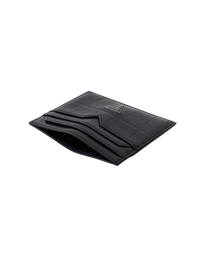 Guess Men's Card Holder Black Leather Bags - Card-Holders Black