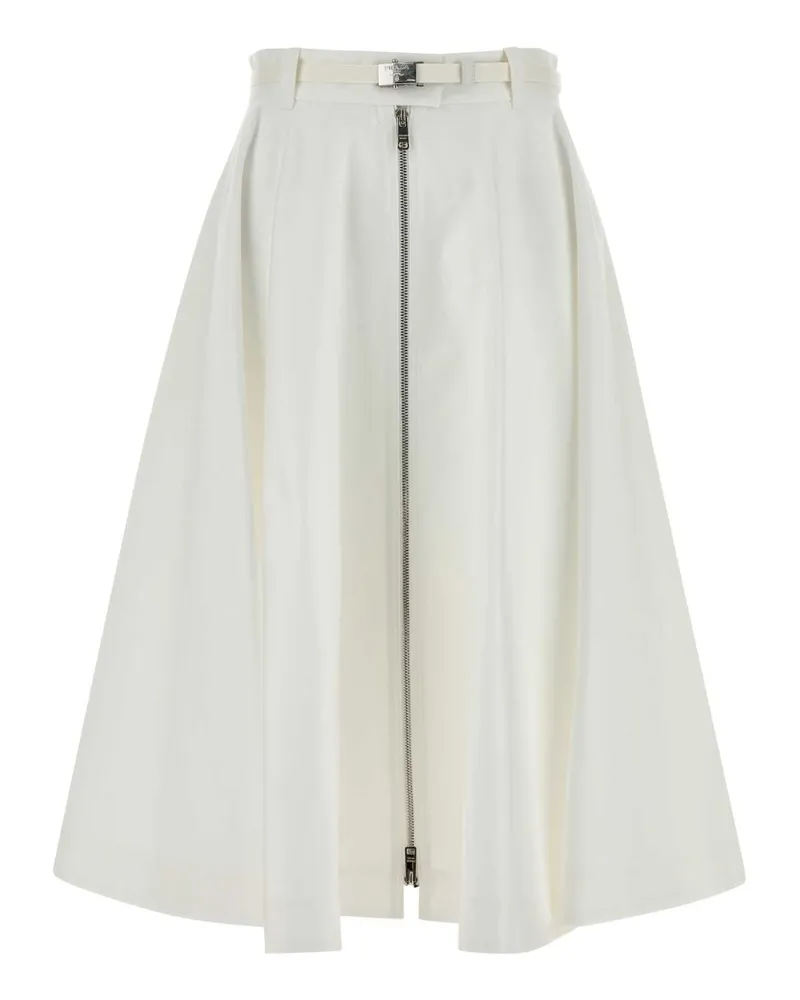 Prada Women's White Twill Skirt Bianco Exterior: Cotton Gonne White