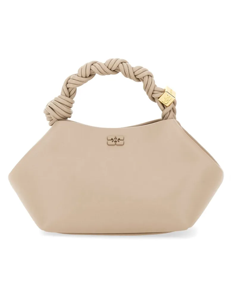 Ganni Women's Recycled Leather Handbag Bou Grey Pu Polyester Handbags Hand Bags Beige