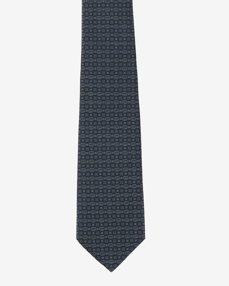 Gucci Men's Silk Tie Gg Cross Multicolour Ties & Bow Navy