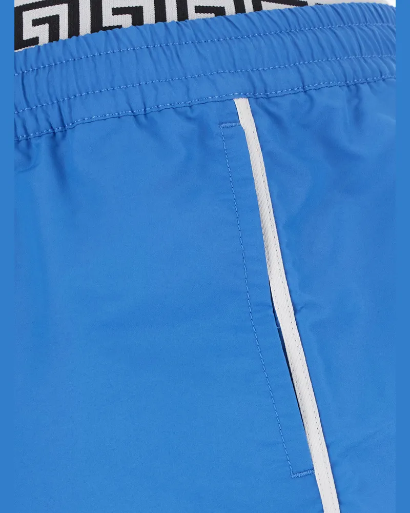 Versace Tech Fabric Quick-Dry Swim Shorts — Blue Blue