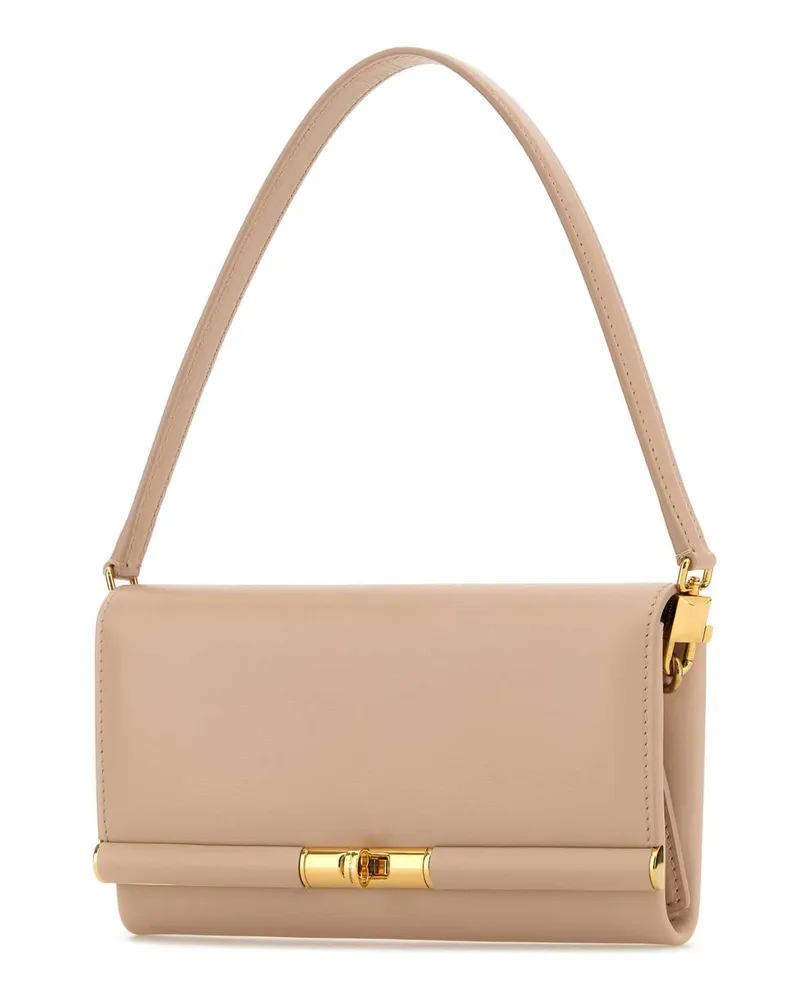Dolce & Gabbana Women's Powder Pink Leather Marlene Clutch Nudo1 Borse A Mano Beige