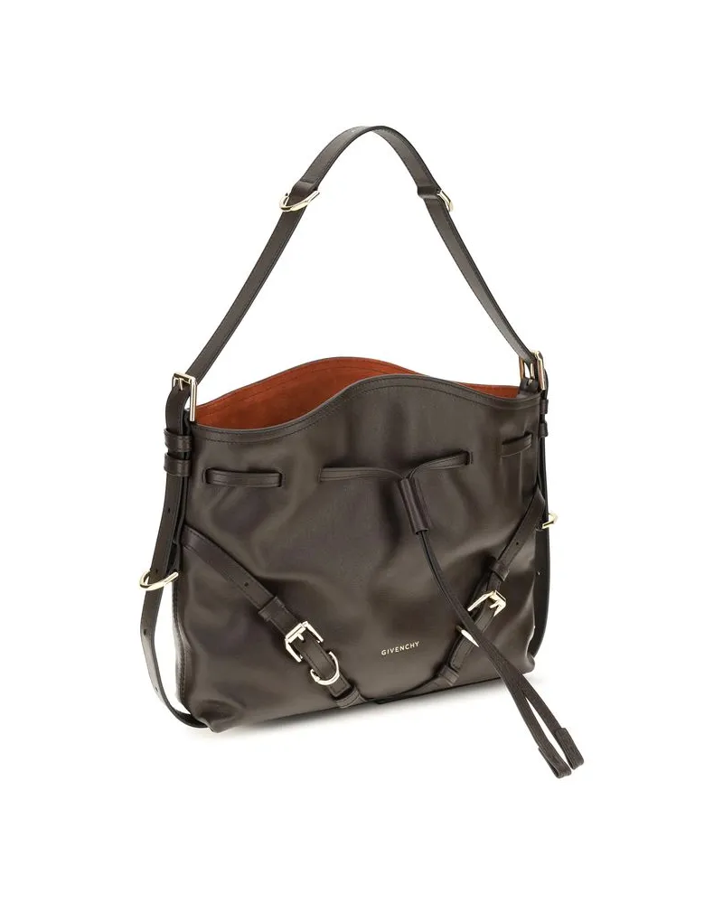 Givenchy Women's Brown Calf Leather Bos Taurus Backet Bag Brown