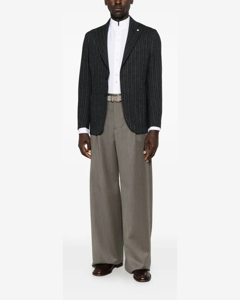 Emporio Armani Wool Twill Trousers — Beige Beige