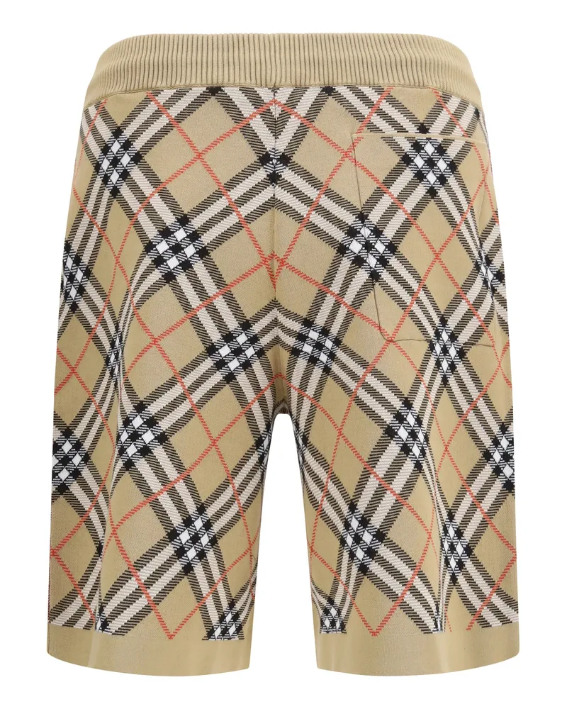 Burberry Men's Shorts Check Cotton Blend Sand Bermuda Beige