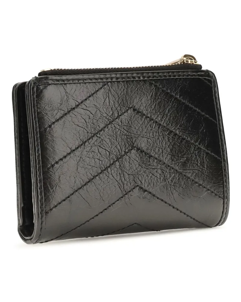 Saint Laurent Women's Niki Vintage Leather Bifold Wallet Nero Calf Bos Taurus Black