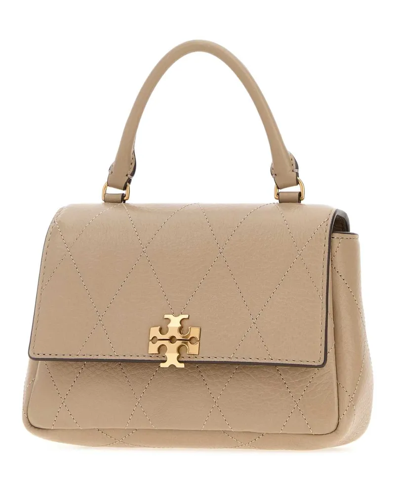 Tory Burch Women's Cappuccino Leather Mini Charlie Handbag Softcement Borse A Mano Bag Beige