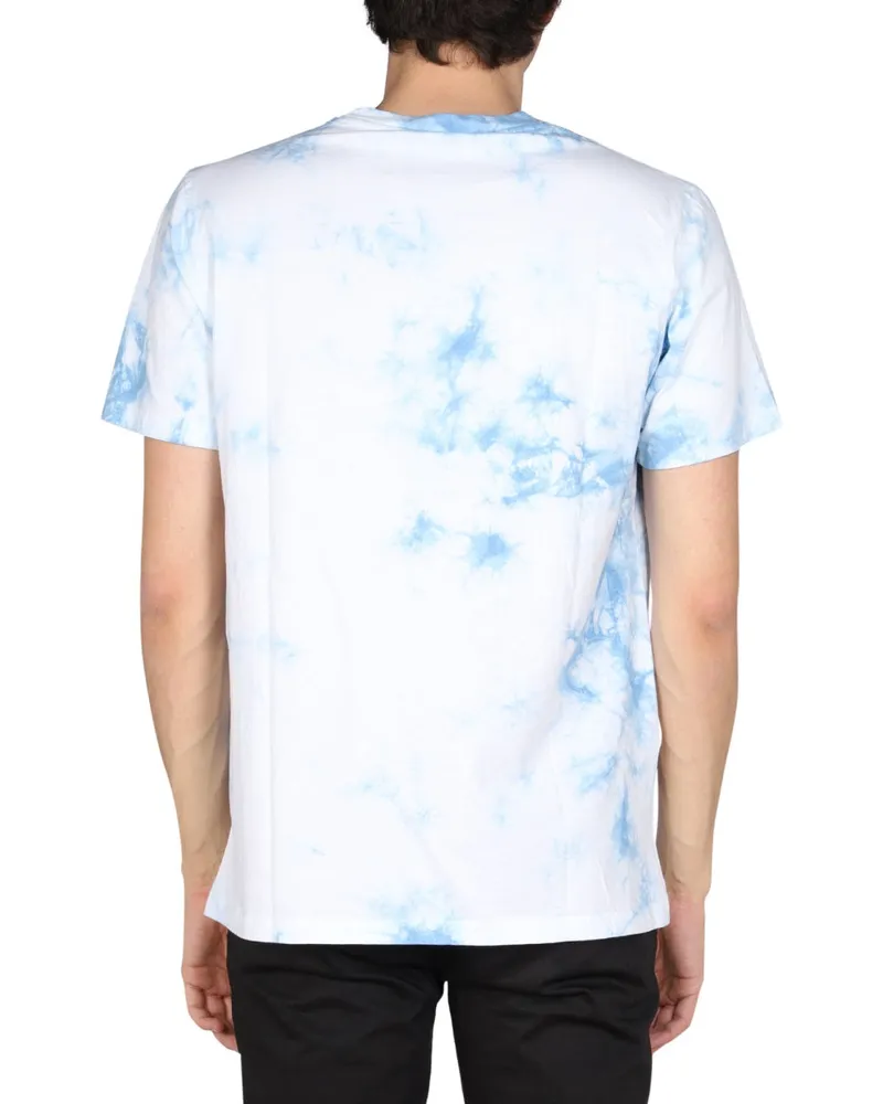 DISCLAIMER Logo Print Cotton T-Shirt — Blue Blue