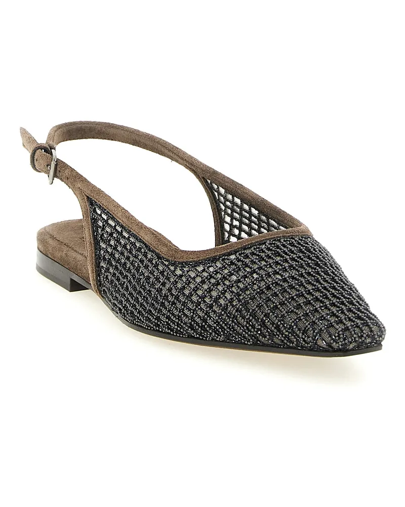 Brunello Cucinelli Women's Brown Calfskin Ballet Flats Brown