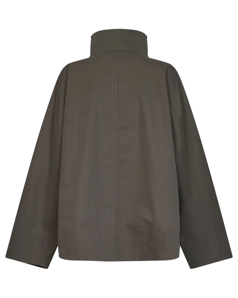Totême Women's Jacket, Parachute Canvas, Mud Organic Cotton Bomber Jackets Gray