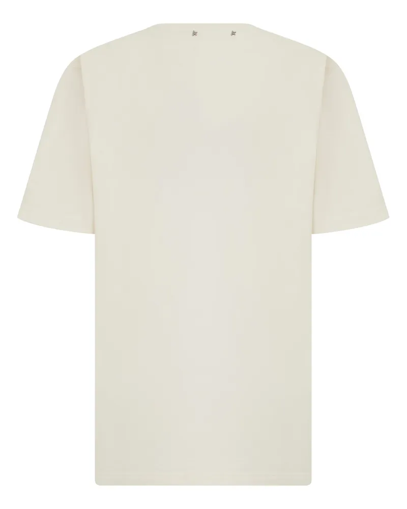 Golden Goose Men's Cotton T-Shirt Heritage White T-Shirts And Polos White