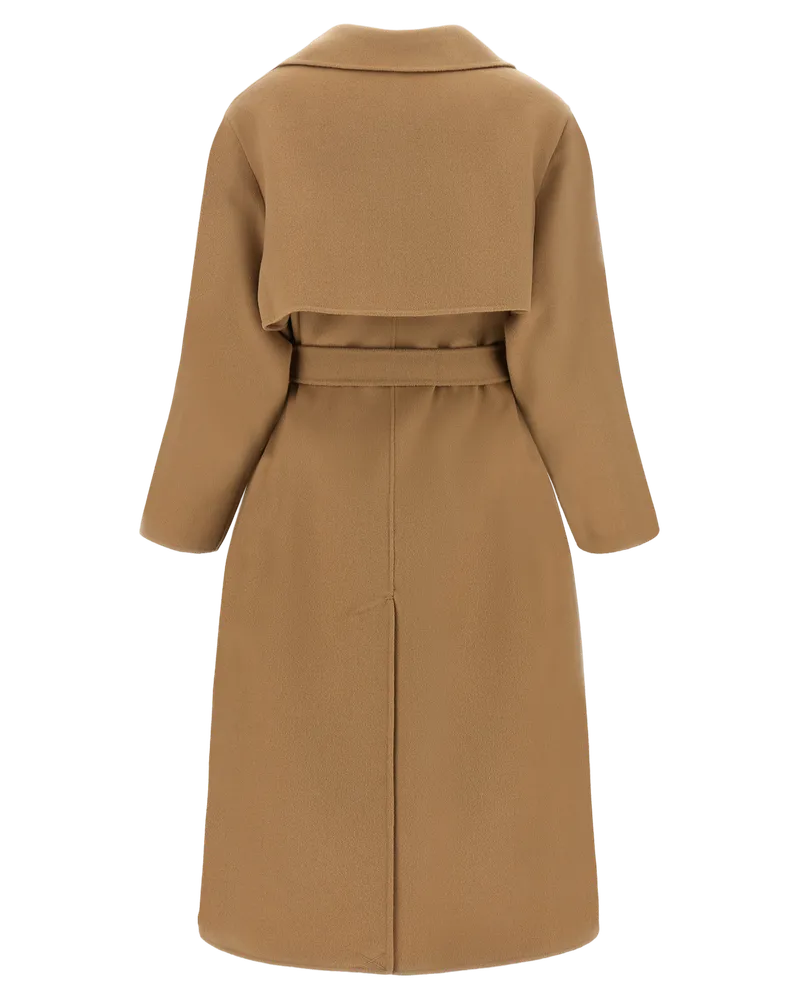 Max Mara Women's Beige Virgin Wool Coat Clothing Beige