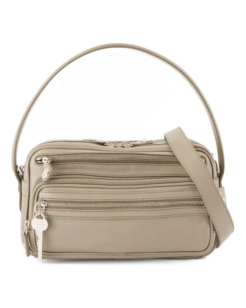 Acne Studios Unisex Camero Small Shoulder Bag -  Leather Beige Calfskin Shoulder-Hobo-Bags Beige