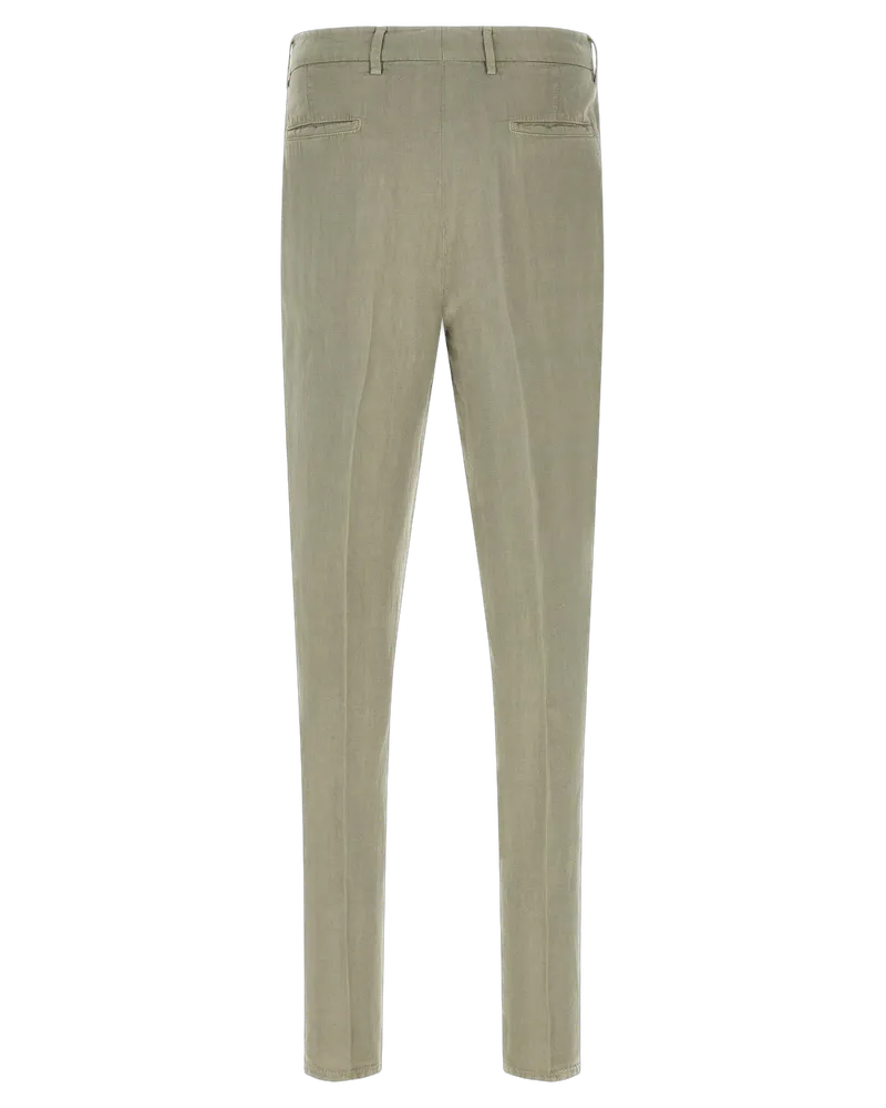 Brunello Cucinelli Men's Bicolor Linen Casual Pants Green