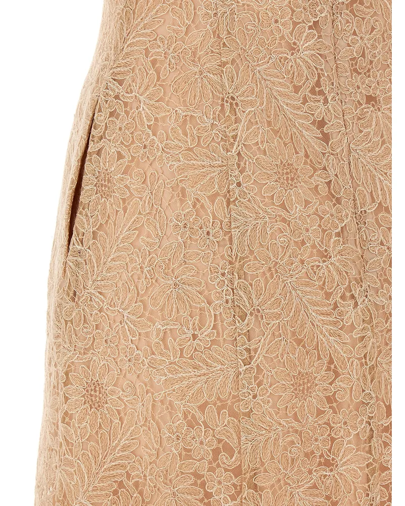 Ermanno Scervino Floral Lace Dress — Beige Beige
