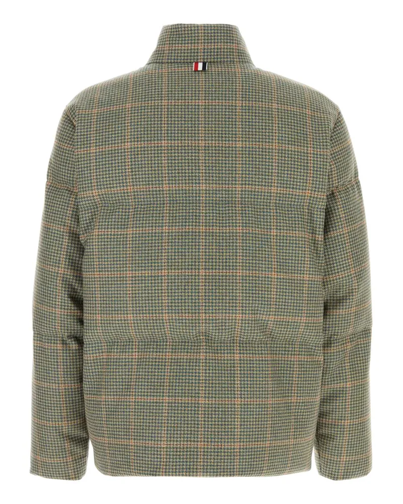 Thom Browne Men's Embroidered Wool Reversible Down Jacket Dkgreen Piumini Green