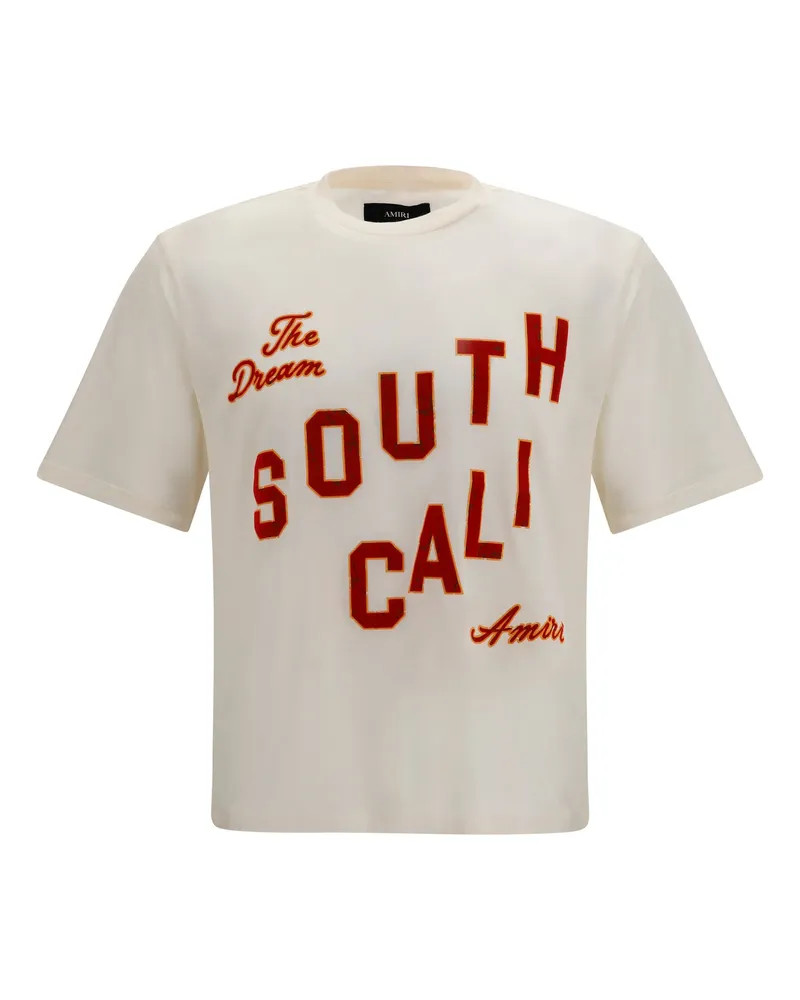Amiri Men's T-Shirt South Cali Ivory Cotton T-Shirts And Polos Ivory