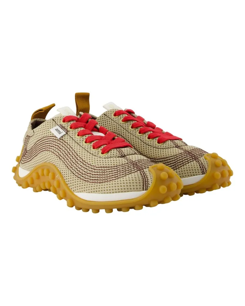 AMI Paris Mesh Sneakers — Beige Beige