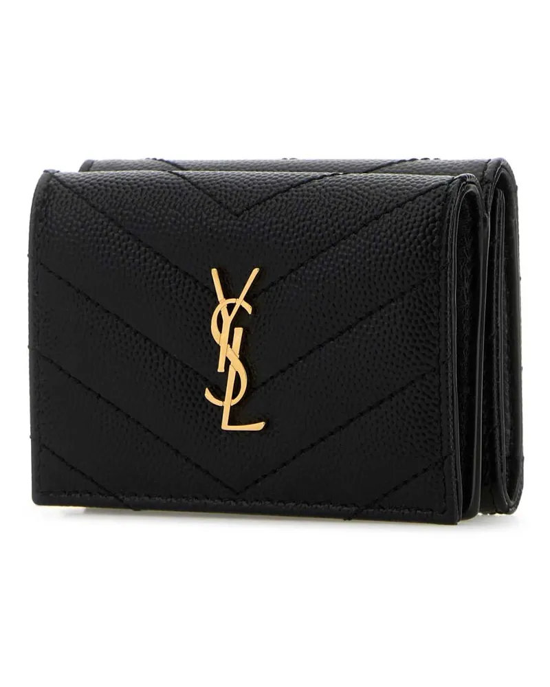 Saint Laurent Women's Black Leather Wallet 1000 Portafogli Black