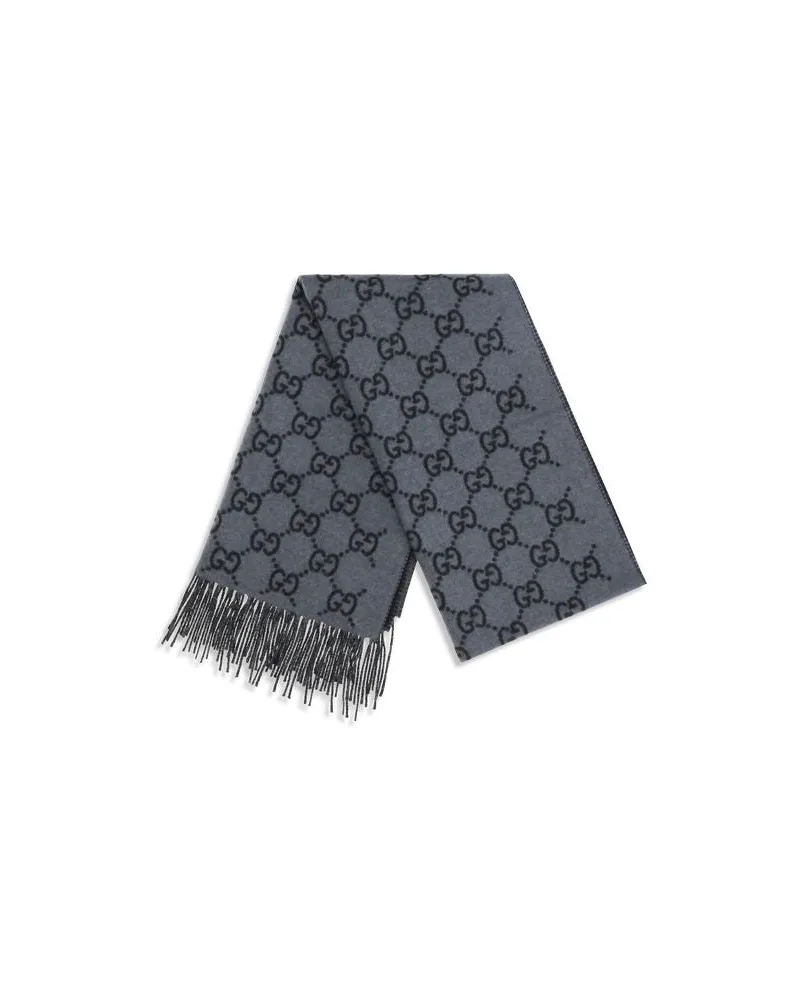 Gucci Men's Blue Cashmere Foulard Accessory Blue