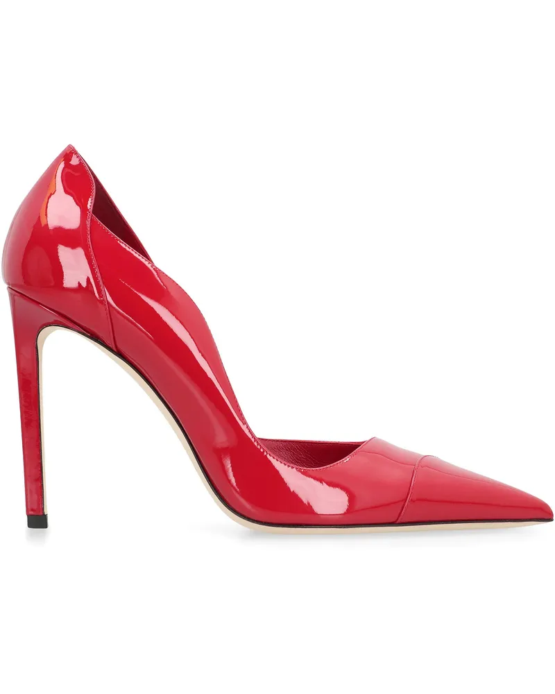 Jimmy Choo Women's Pumps Brigitte Ruby Patent Leather Red High Heel Shoes Red