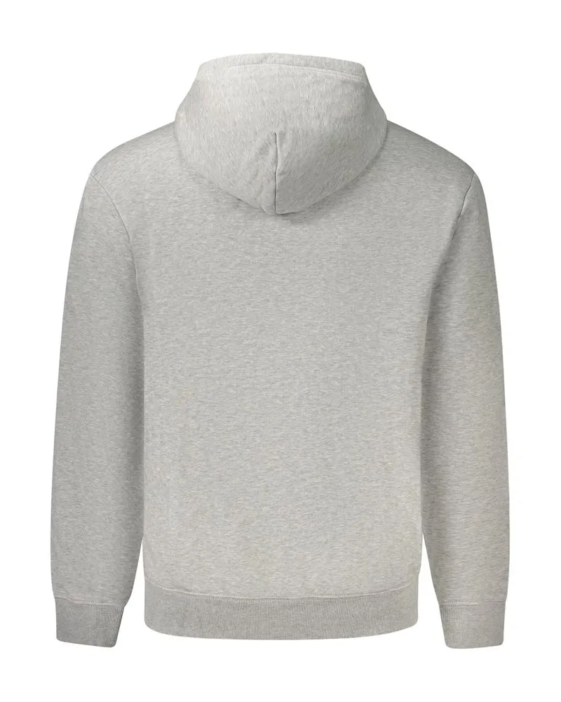 Napapijri Logo-Embroidered Cotton Hoodie — Gray Gray