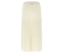 Brushed Mohair-Blend Midi Skirt — Cream