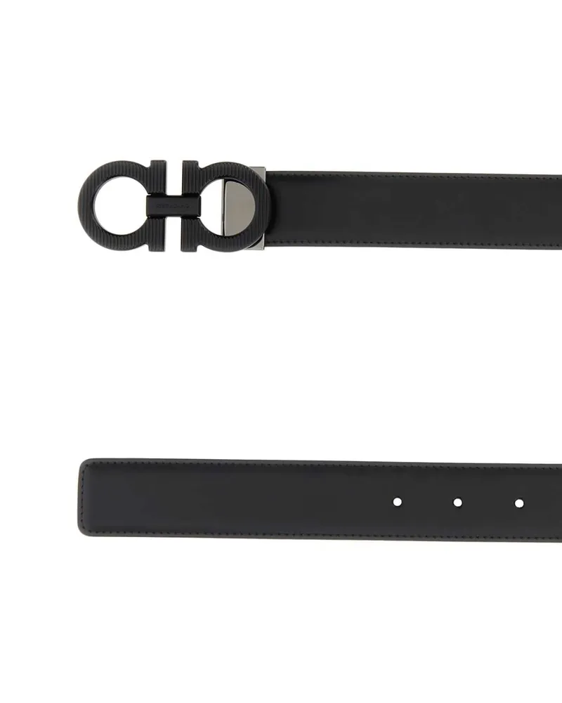 Ferragamo Double Adjus Belt — Black Black