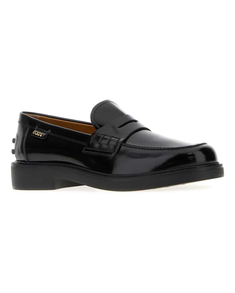 TOD'S Women's Black Leather Loafers Nero Mocassini Black