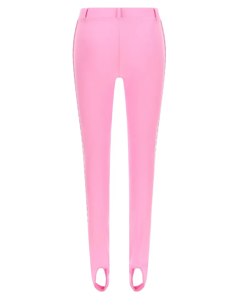 Moschino Logo-Striped Stretch Lycra Leggings — Pink Pink