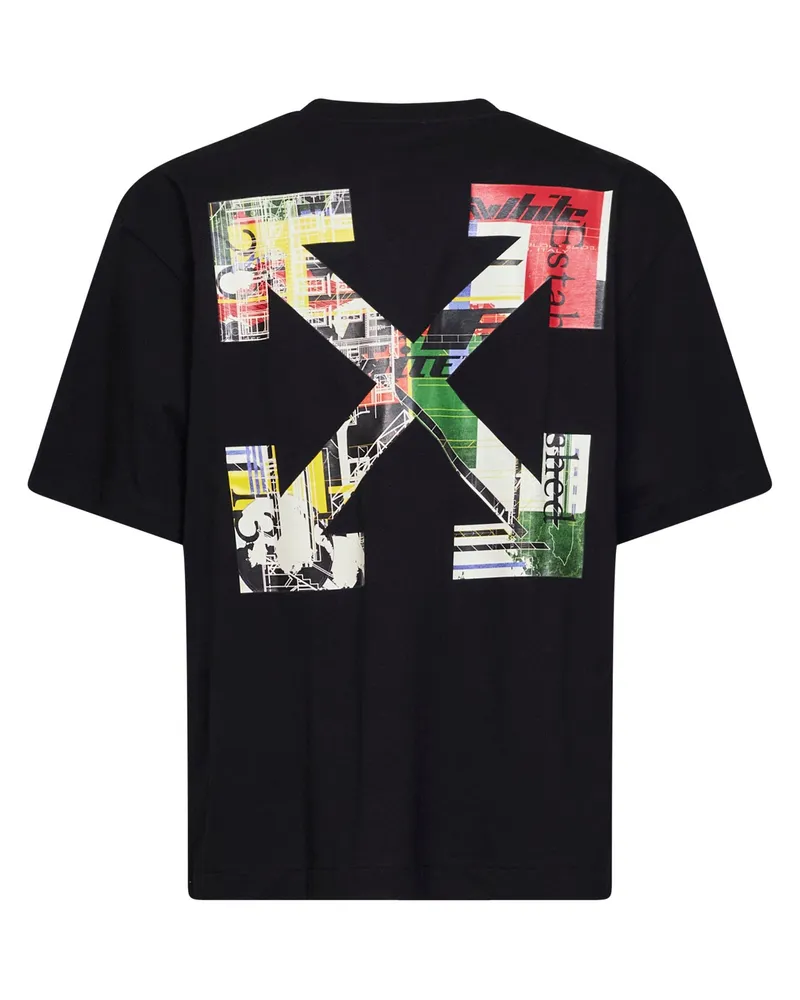 OFF-WHITE Men's T-Shirt Industrial Arrow Skate Black Cotton T-Shirts And Polos Black