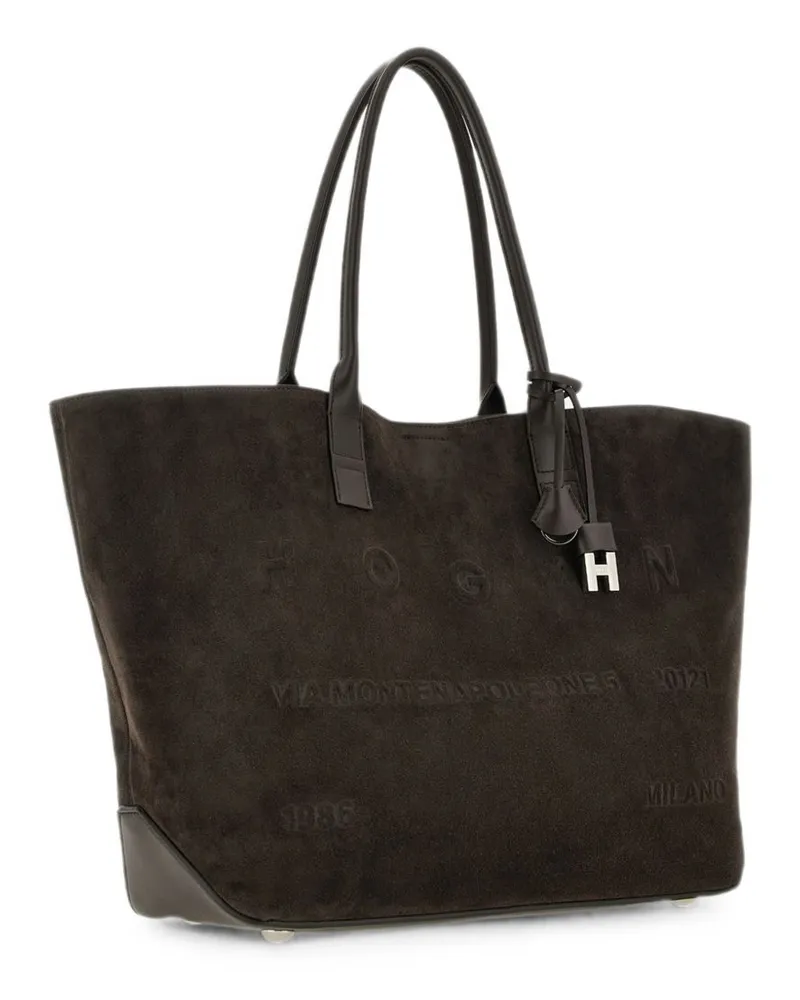 Hogan Suede Tote Bag — Brown Brown