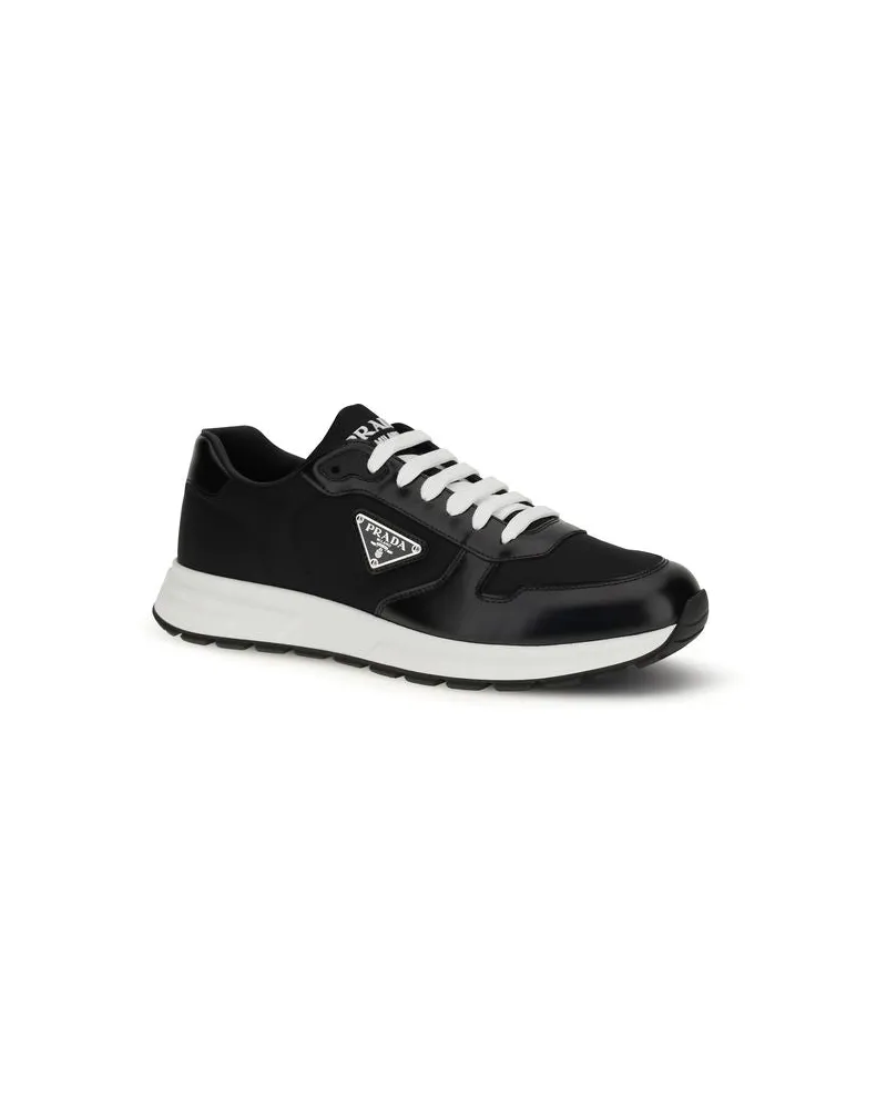 Prada Men's Black Recycled Polyamide Athletic Sneakers Black