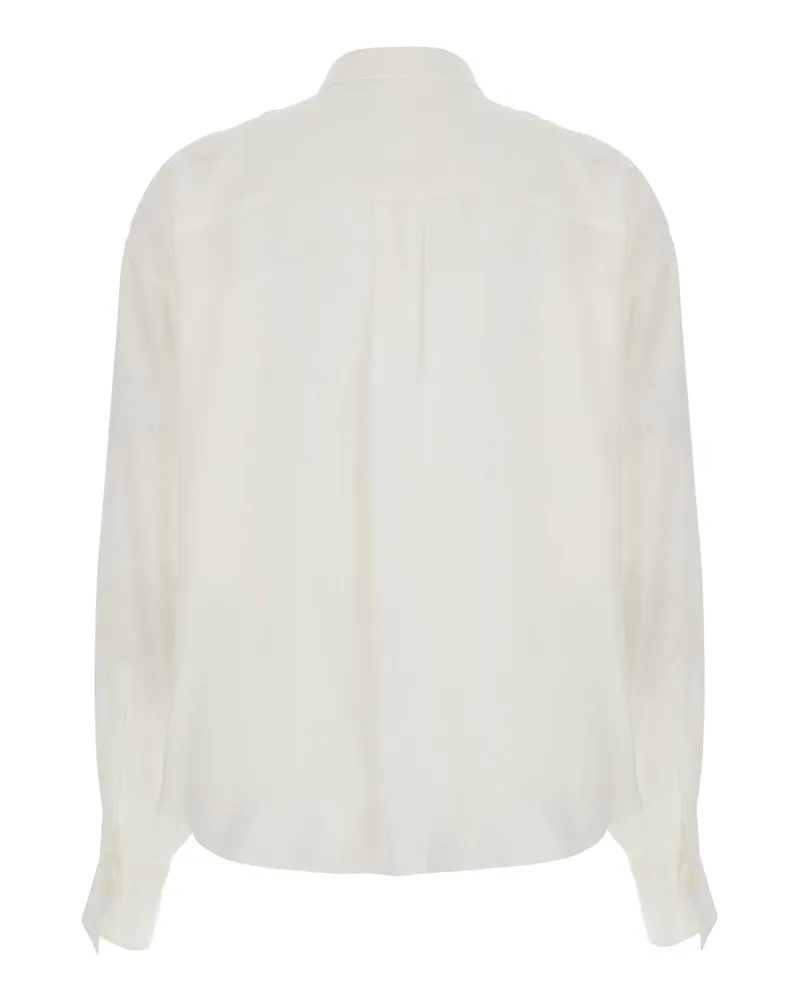 Brunello Cucinelli Silk Crepe Blouse — White White