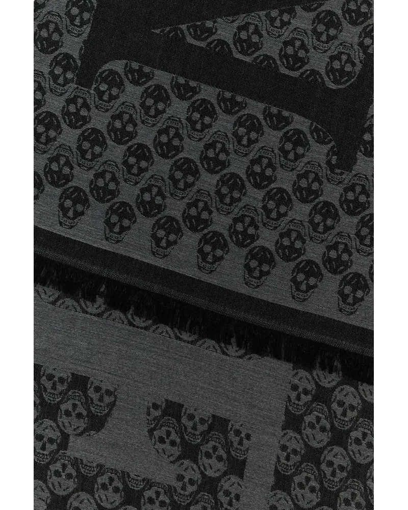 Alexander McQueen Greyblk Exterior: Wool Sciarpe E Foulard Scarfs Gray