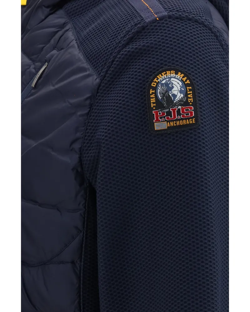 Parajumpers Men's Jacket Nolan Hybrid With Hood Blue Navy Down Coat Navy