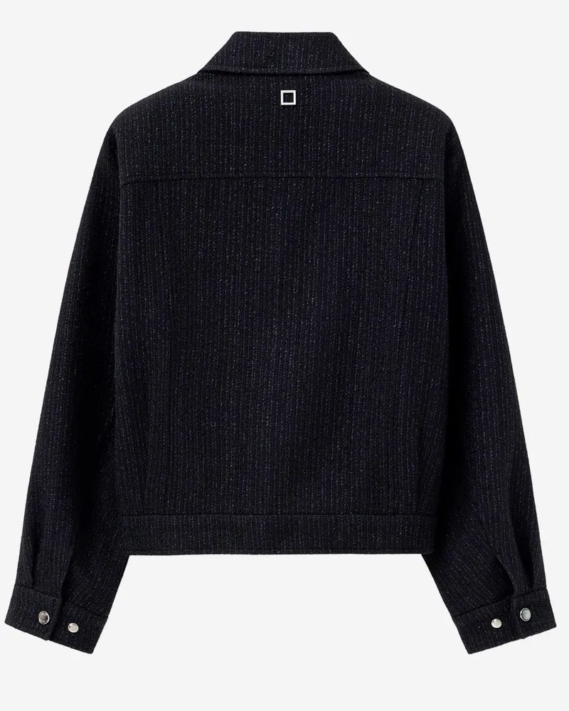 Wooyoungmi Men's Jacket Stretch Wool-Blend Black Black