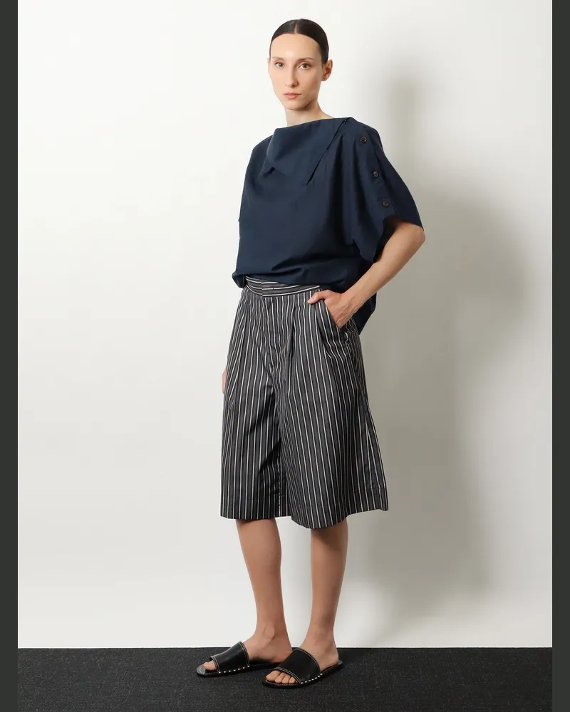 Soeur Women's Linen Blend Top With Asymmetrical Detail Blue T-Shirts & Jerseys Blue