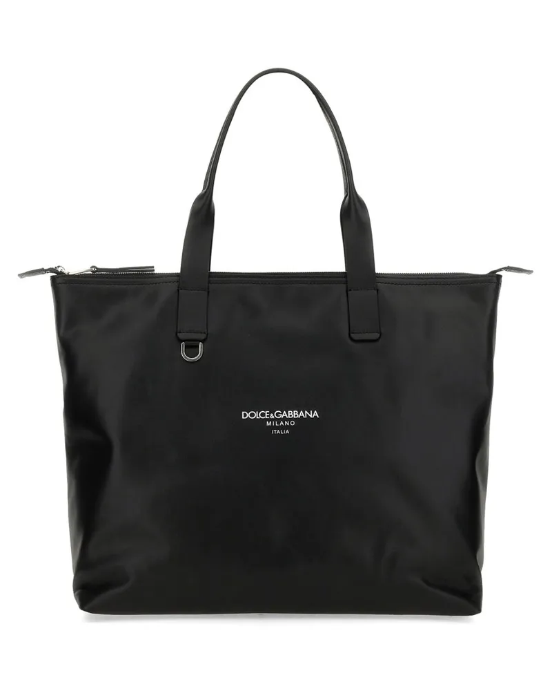 Dolce & Gabbana Men's Medium Shopping Bag Black Calf Handbags Hand Black