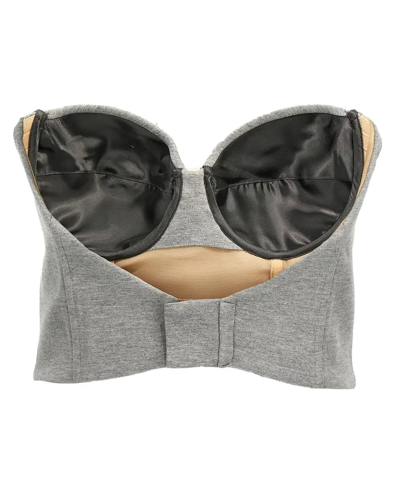 Giuseppe di Morabito Cropped Sweetheart Bustier Bustier Top — Gray Gray
