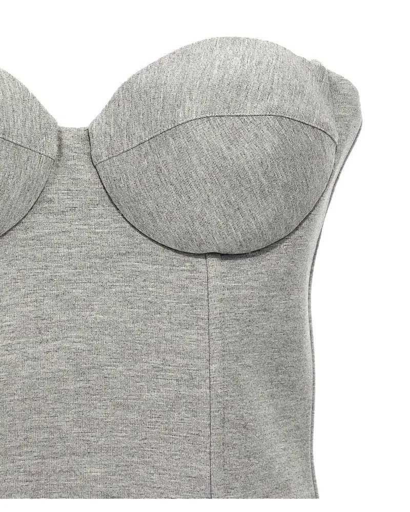 Giuseppe di Morabito Cropped Sweetheart Bustier Bustier Top — Gray Gray