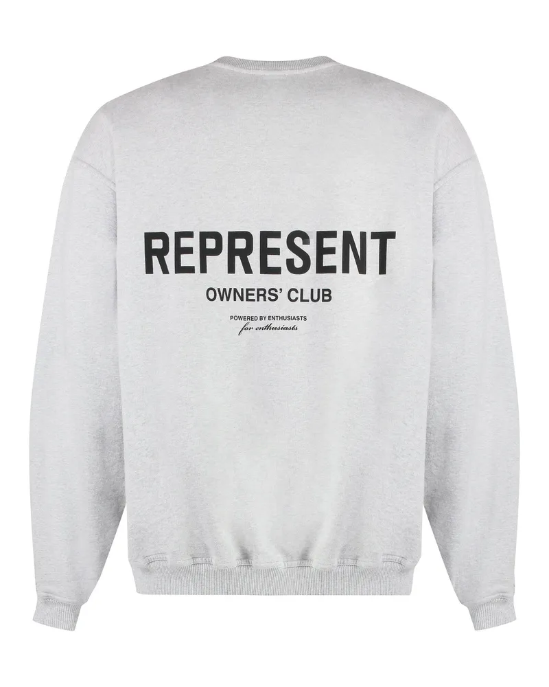 REPRESENT Men Cotton Sweatshirt Grey Sweatshirts Sweater Gray