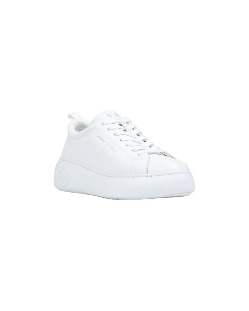 Armani Exchange Leather Chunky Sneakers — White White