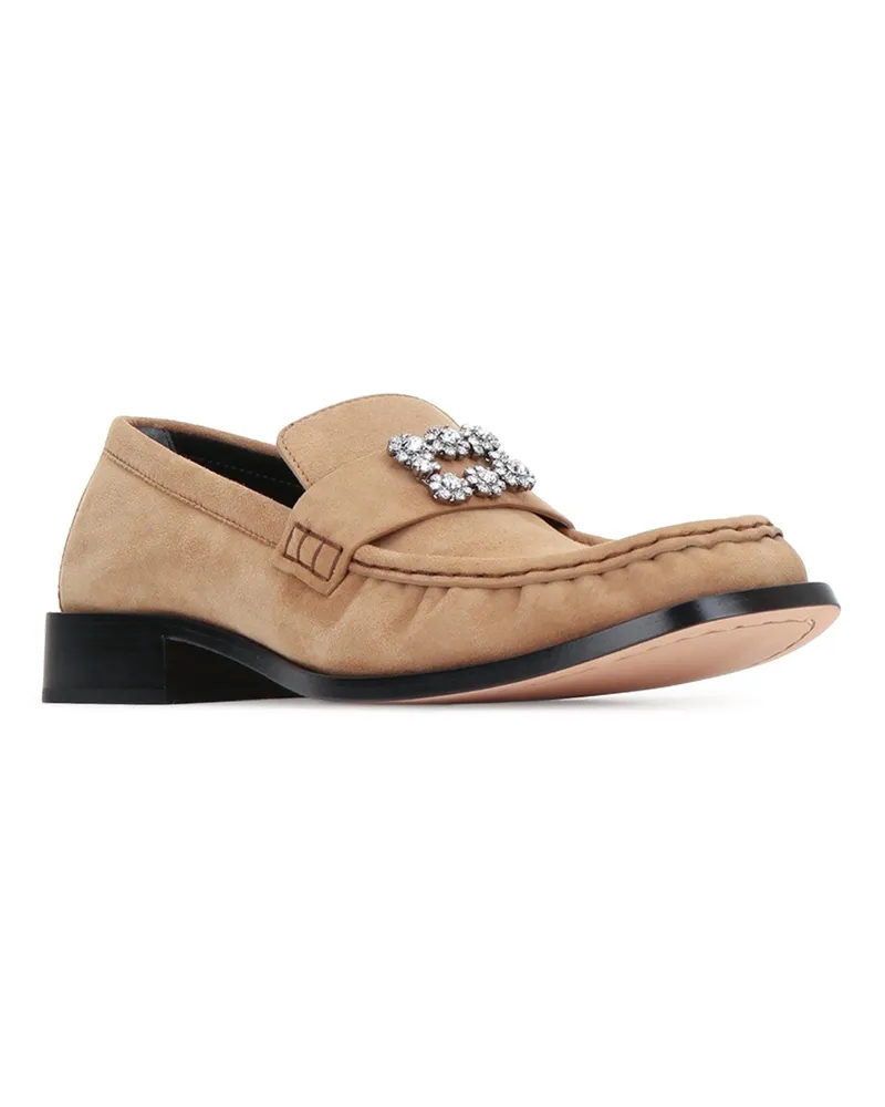 Roger Vivier Women's Viv Moc Strass Loafer 25 Tabaccochiaro Mocassini Loafers Beige