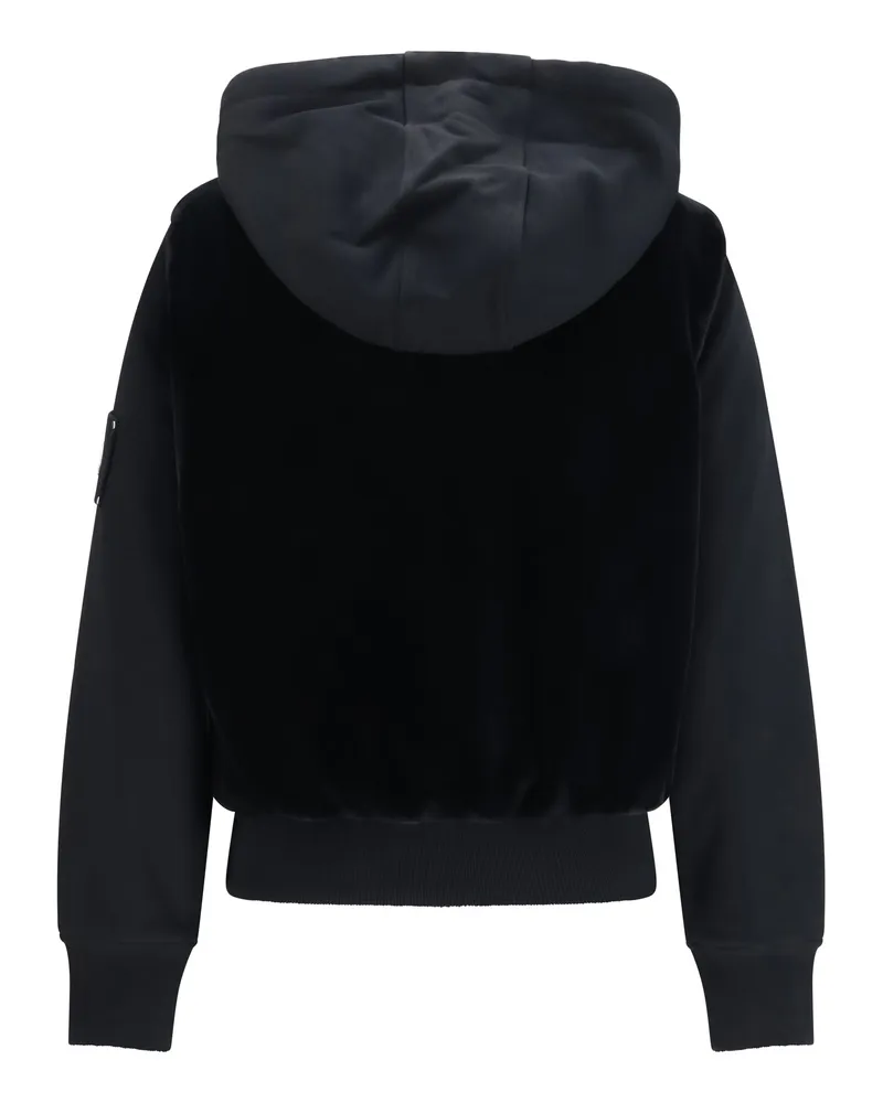Moose Knuckles Women's Hoodie Rosylyn Bunny Black Cotton Sweatshirts Sweater Black