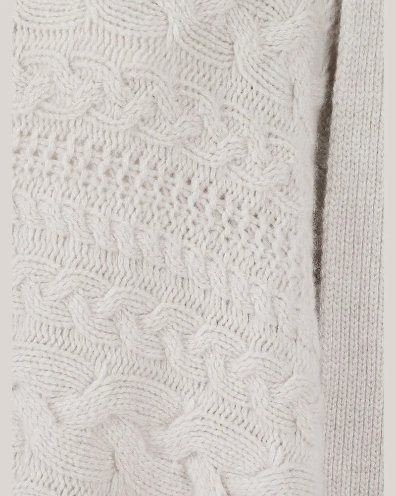 Ermanno Scervino Cable-Knit Cape — Cream Cream